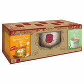 Zlatý čaj Chai s kurkumou BIO 34 g Bílý čaj s Aloe Vera s šálkem BIO 306 g) - YOGI TEA
